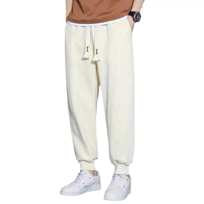 Men's New Knitted Spring Autumn Pants Brown Loose Sports Casual - Image 9