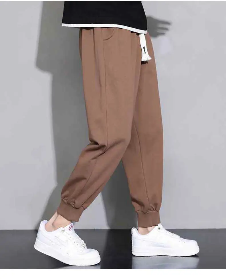 Men's New Knitted Spring Autumn Pants Brown Loose Sports Casual — feature 17