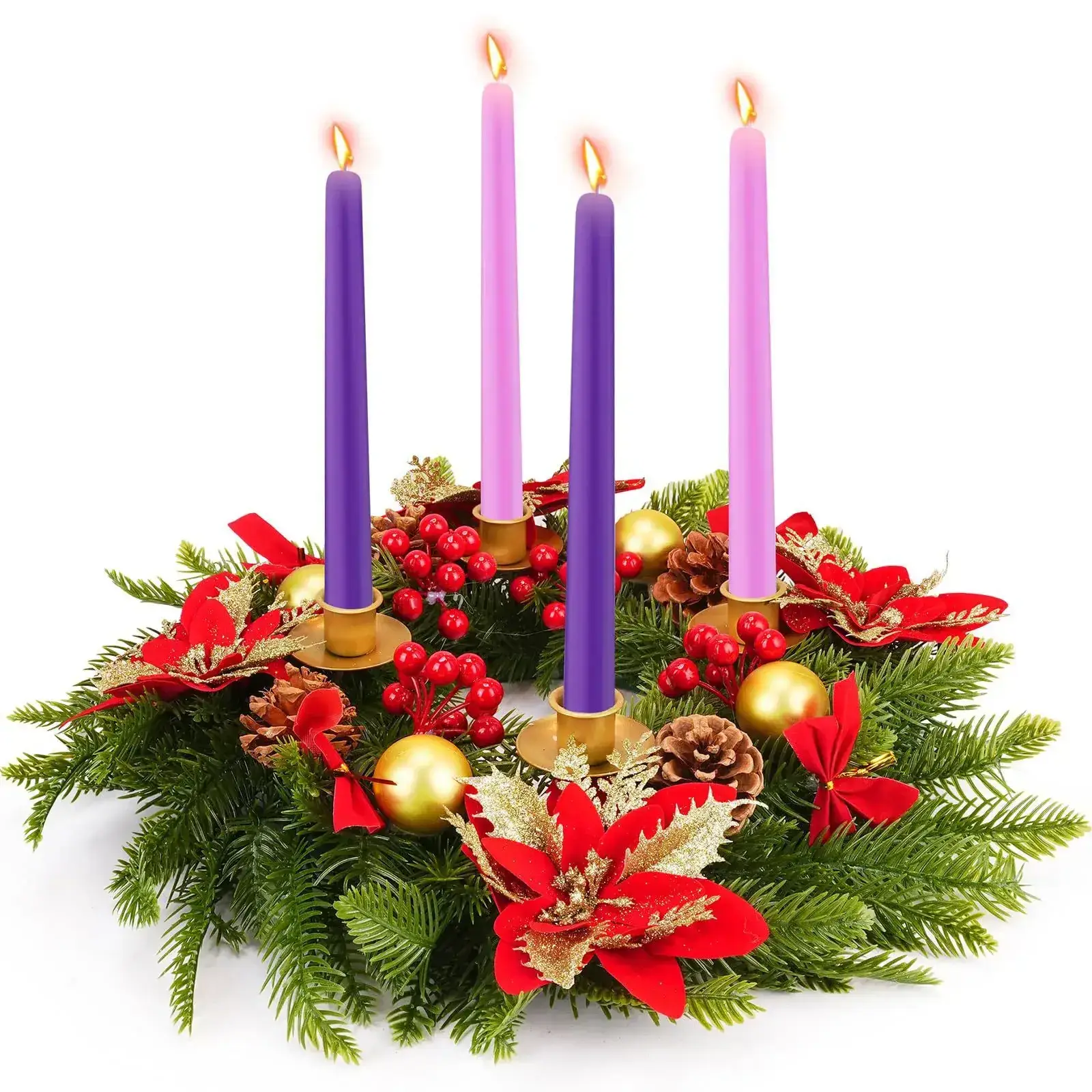 Factory Direct Christmas Candlestick Garland Rattan Decor - Image 2