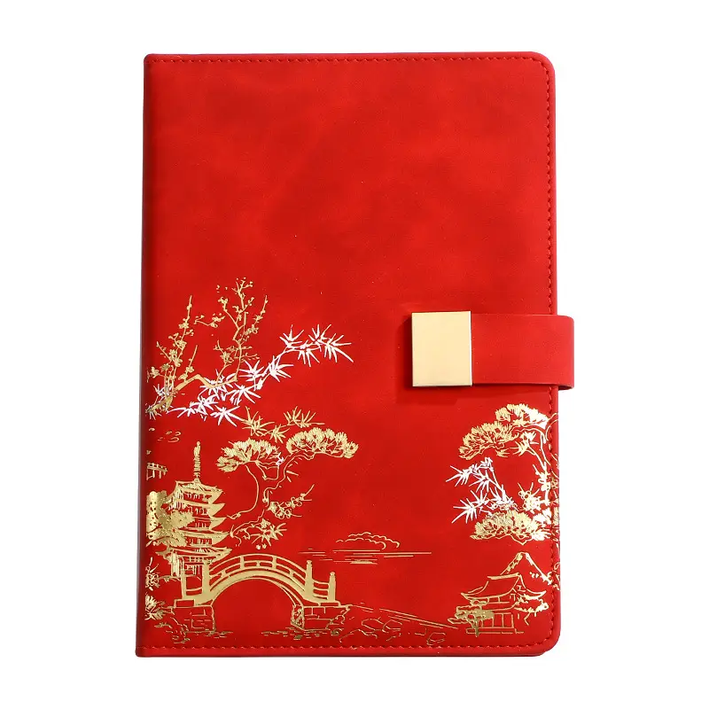 Red Gift Box Set with Pen & Notebook for Business & Cultural Use