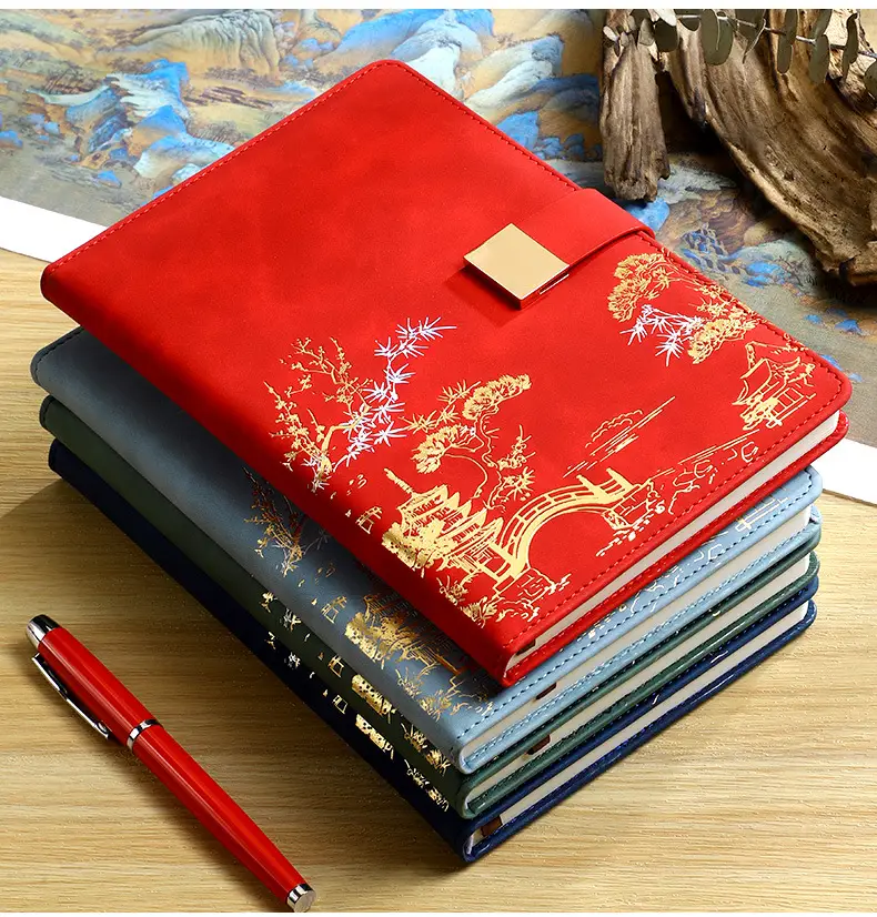 Red Gift Box Set with Pen & Notebook for Business & Cultural Use — feature 14