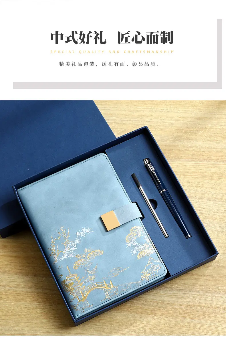 Red Gift Box Set with Pen & Notebook for Business & Cultural Use — feature 3