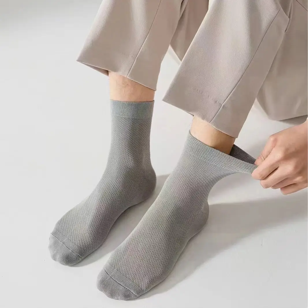 Refote summer socks season cool mesh men's tube socks spring and summer soft thin breathable cool feeling men's socks 3199
