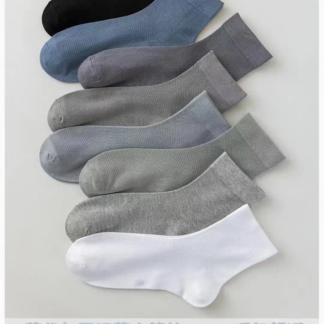Refote summer socks season cool mesh men's tube socks spring and summer soft thin breathable cool feeling men's socks 3199