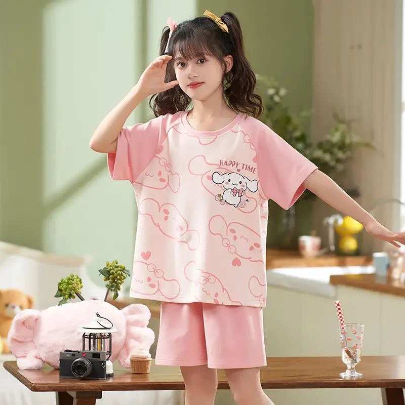 Girls Cotton Pajamas Summer 2024 Medium Large - Image 13