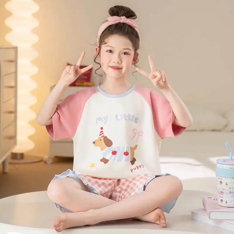 Girls Cotton Pajamas Summer 2024 Medium Large - Image 10