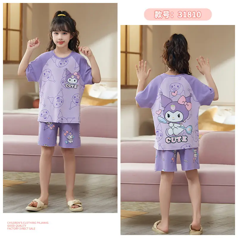 Girls Cotton Pajamas Summer 2024 Medium Large - Image 4