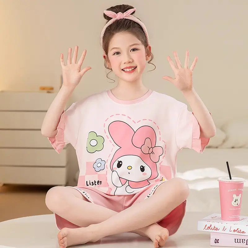 Girls Cotton Pajamas Summer 2024 Medium Large - Image 6