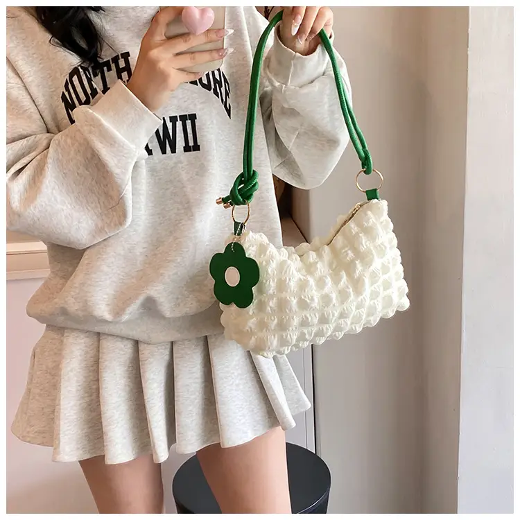 Trendy Bubble Shoulder Bag Green Strap Women's 2024 — feature 19