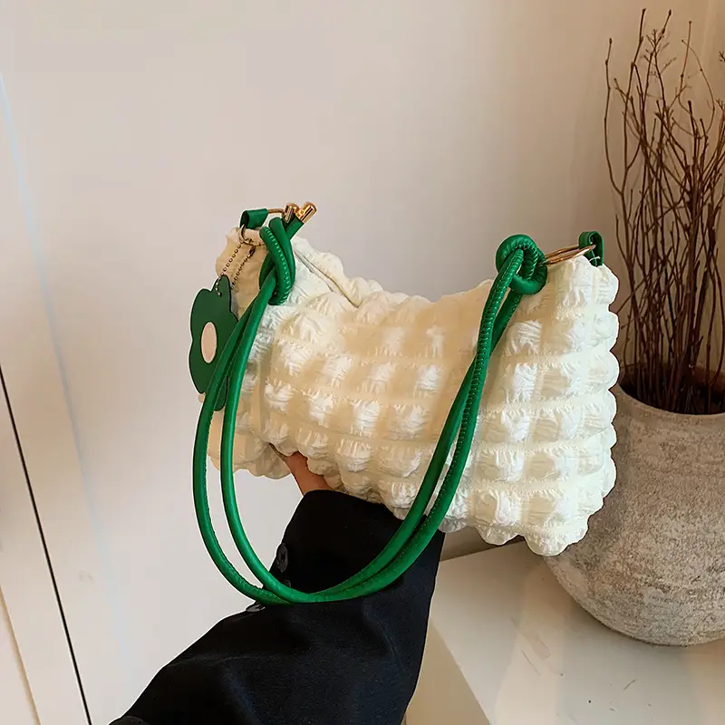 Trendy Bubble Shoulder Bag Green Strap Women's 2024 - Image 8