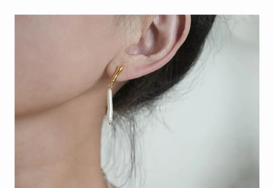 Natural Freshwater Pearl Earrings Gold Plated — feature 17