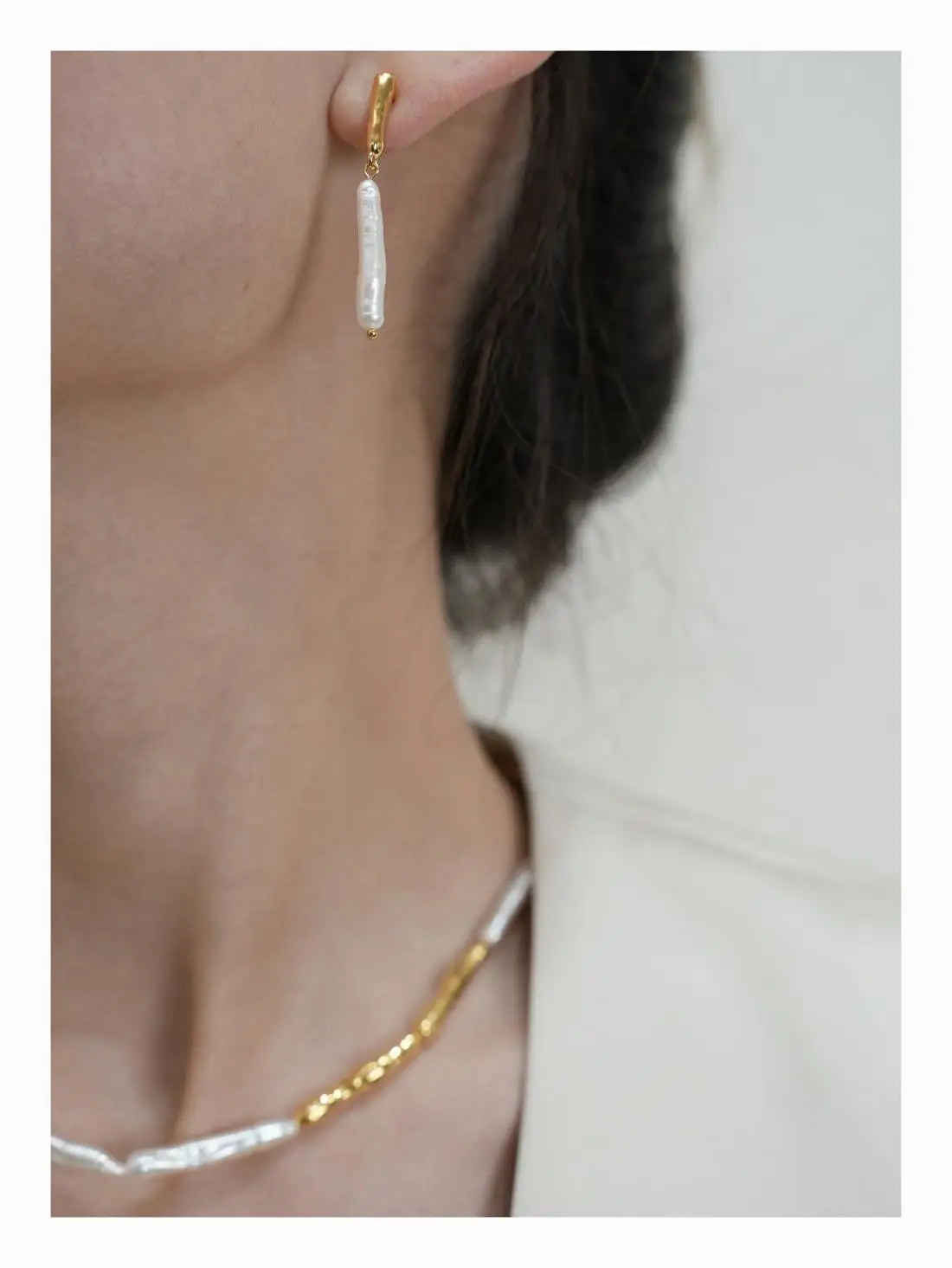 Natural Freshwater Pearl Earrings Gold Plated — feature 4