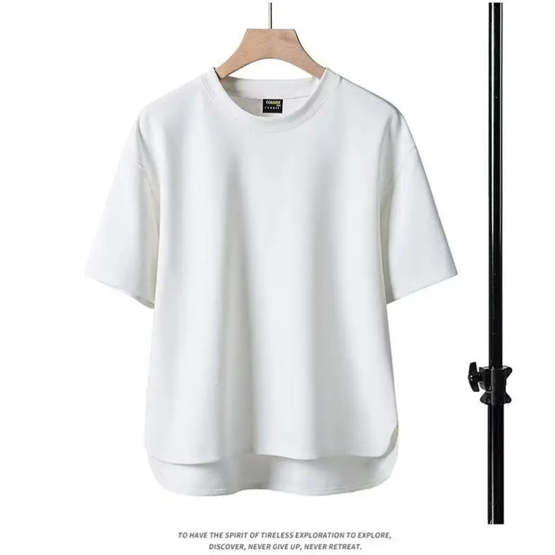 Men's Brown Short Sleeve T-Shirt Loose Casual Summer Wear - Image 2