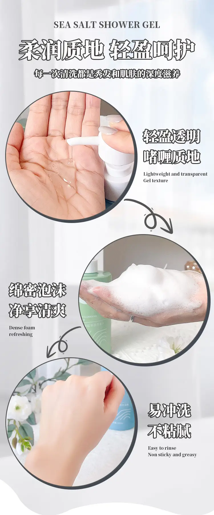 Sea Salt Fragrance Oil Control Shampoo Refreshing Shampoo Amino Acid Sea Salt Shower Gel Nutritional Hair Mask Conditioner — feature 7