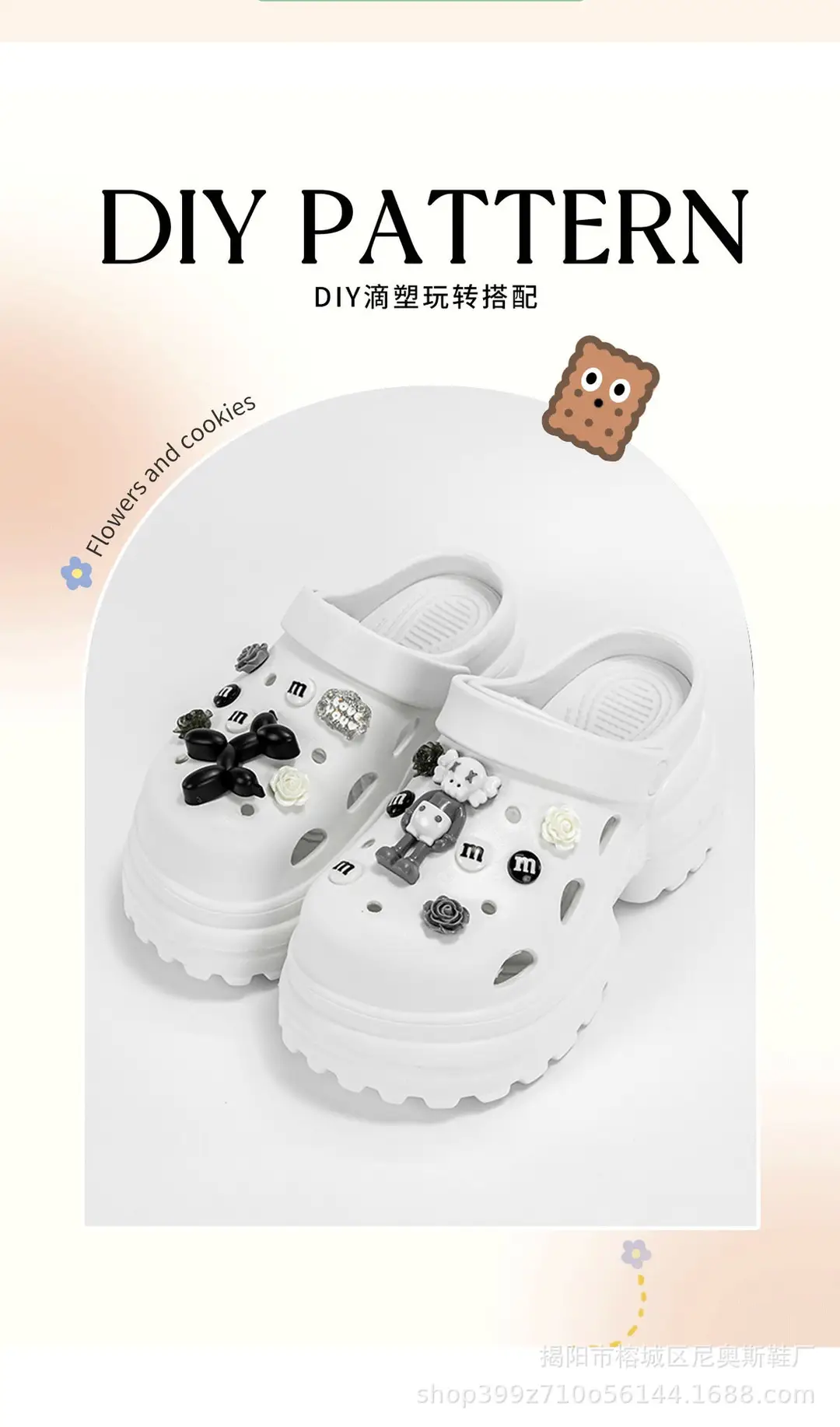EVA Hole Shoes Women's Summer High Heel 10cm Thick Bottom Baotou Indoor and Outdoor Two-Wear Increased Soft Bottom Seaside Sandals — feature 3