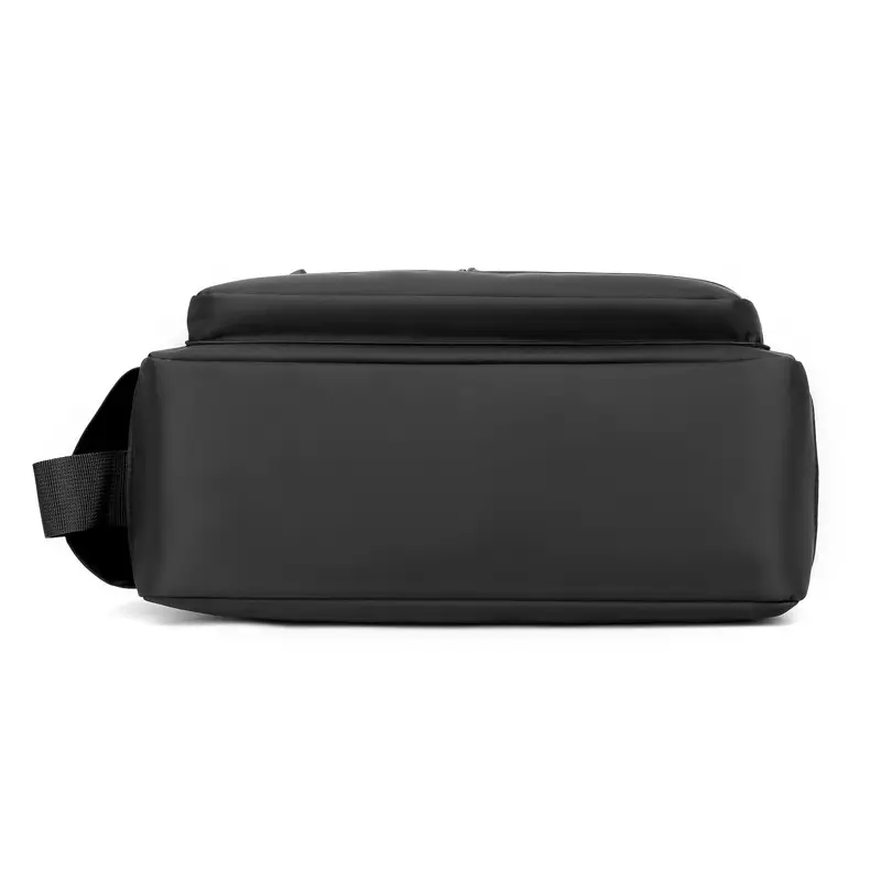Men's Black Shoulder Bag with Zip Pocket — feature 11