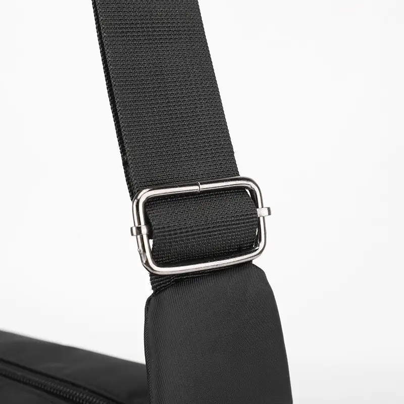 Men's Black Shoulder Bag with Zip Pocket — feature 13