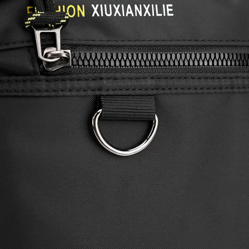 Men's Black Shoulder Bag with Zip Pocket — feature 16
