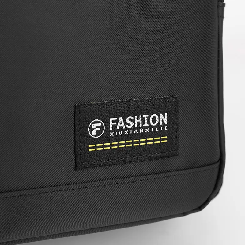 Men's Black Shoulder Bag with Zip Pocket — feature 17