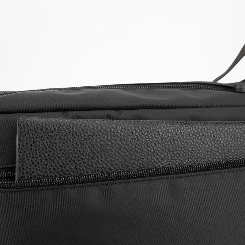 Men's Black Shoulder Bag with Zip Pocket — feature 19