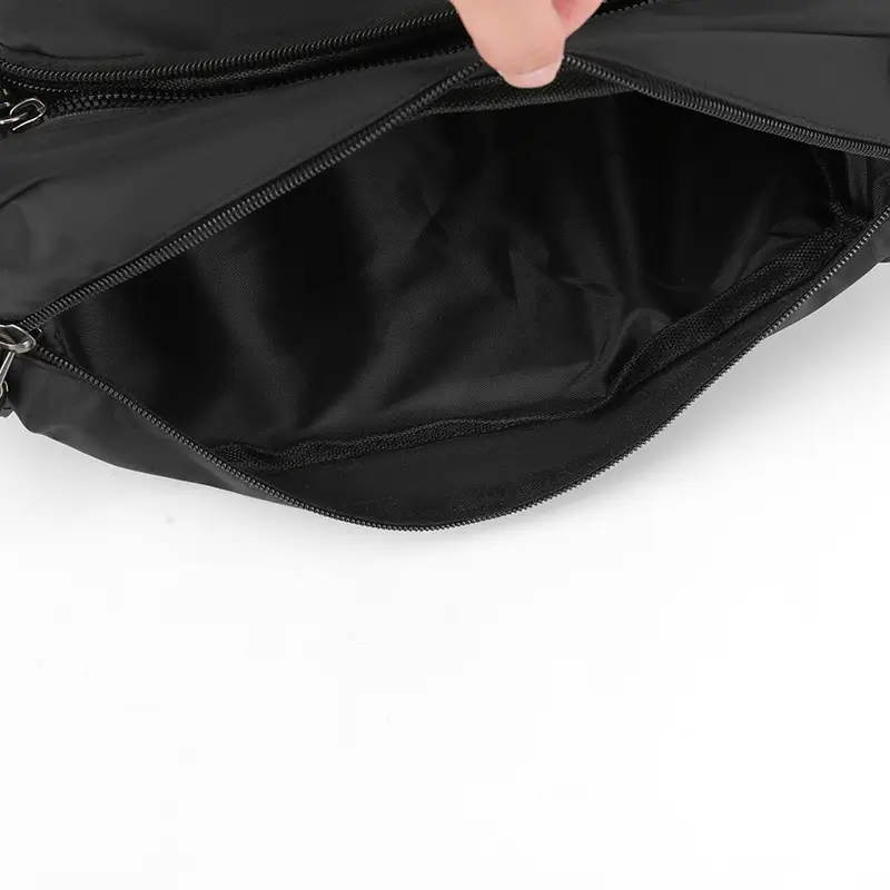 Men's Black Shoulder Bag with Zip Pocket — feature 23