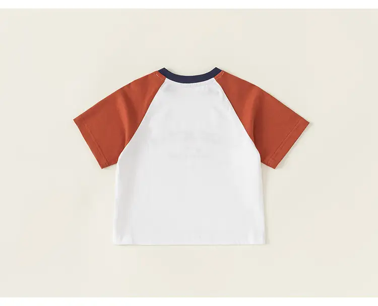 Boy's Green White Raglan Sleeve T-Shirt with Letter Print — feature 17