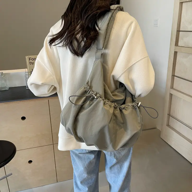 Pleated Crossbody Bag Women Spring Summer School Car Stitch - Image 7