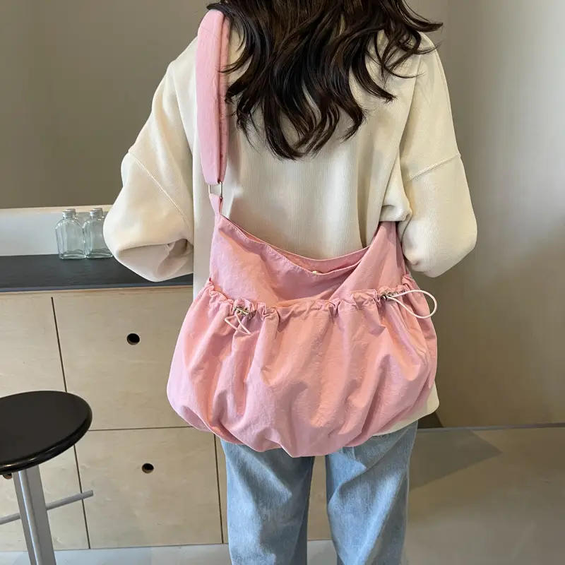 Pleated Crossbody Bag Women Spring Summer School Car Stitch - Image 8