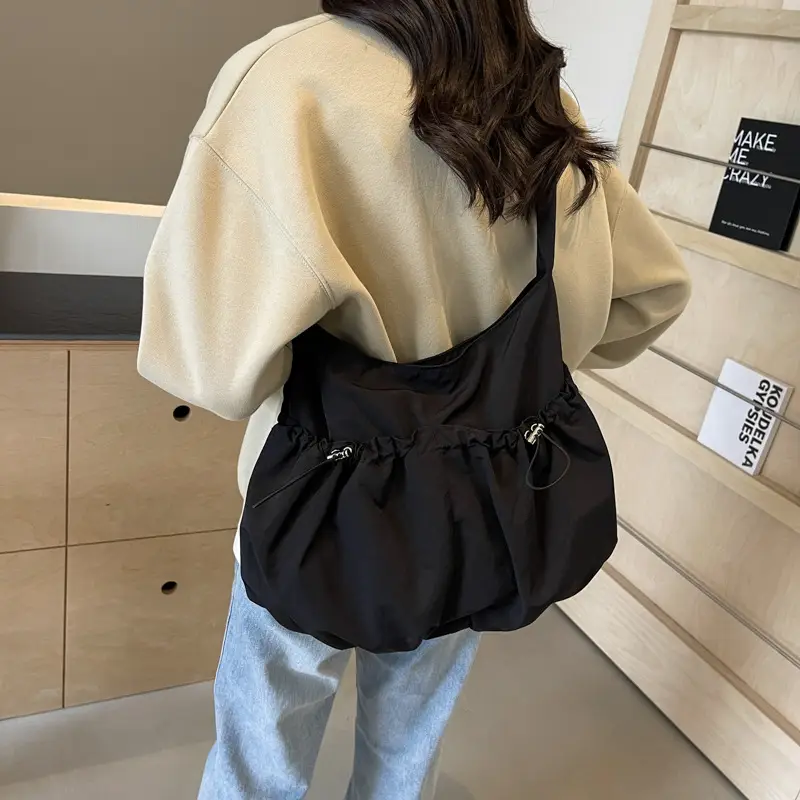 Pleated Crossbody Bag Women Spring Summer School Car Stitch - Image 9
