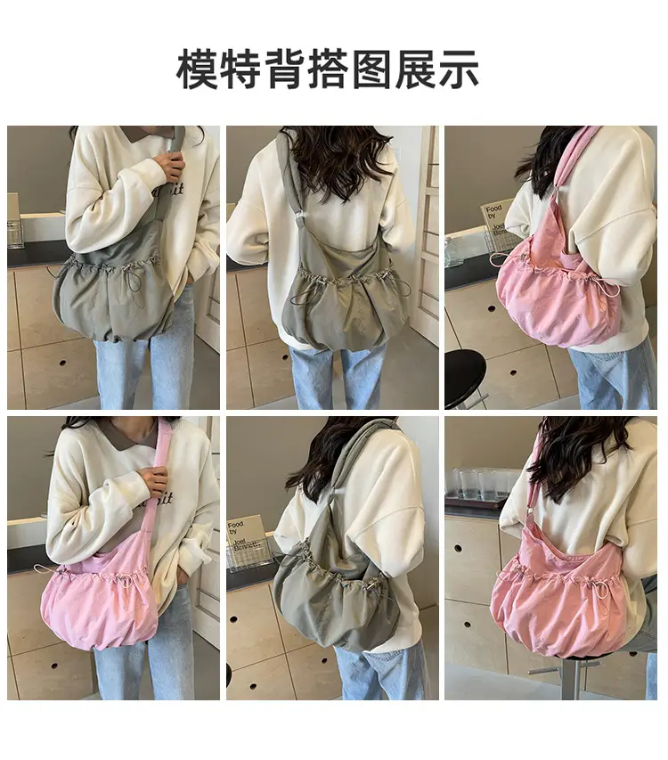 Pleated Crossbody Bag Women Spring Summer School Car Stitch — feature 8