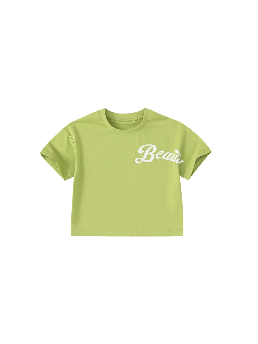 Baby T-Shirt White Green Letter Print Summer 2026 - Image 7