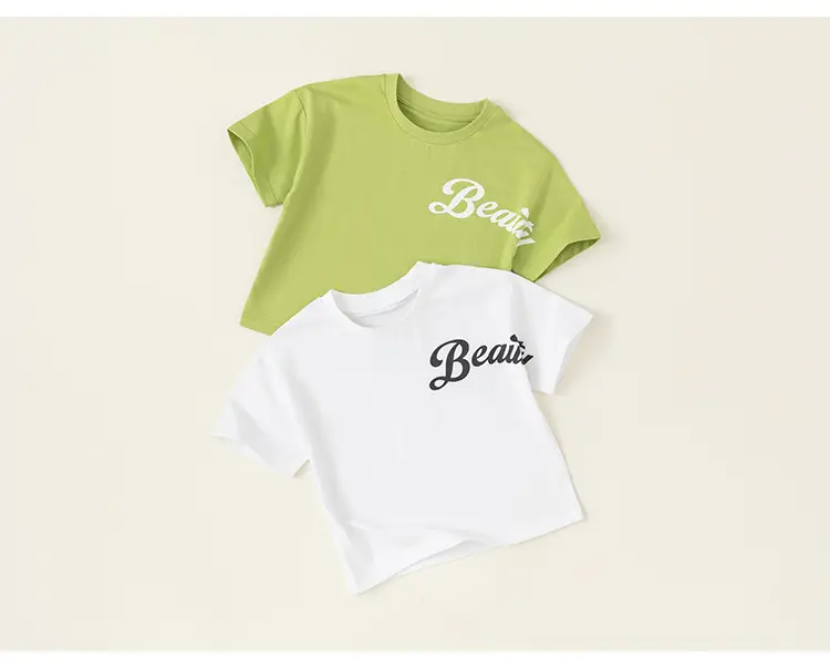 Baby T-Shirt White Green Letter Print Summer 2026 — feature 16