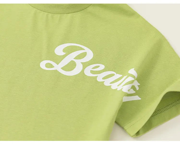 Baby T-Shirt White Green Letter Print Summer 2026 — feature 23