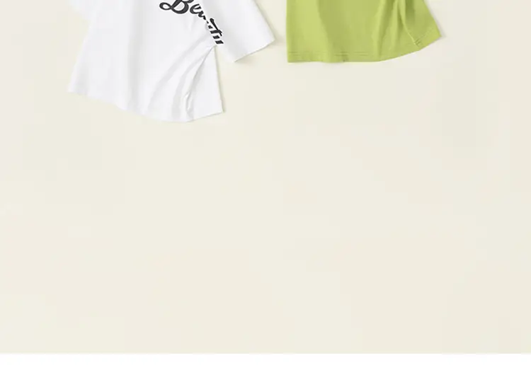 Baby T-Shirt White Green Letter Print Summer 2026 — feature 3