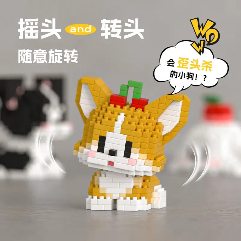 [Wholesale generation] micro-particle building blocks cute pet dog 61 cute diy assembled toy gift compatible with Lego - Image 20