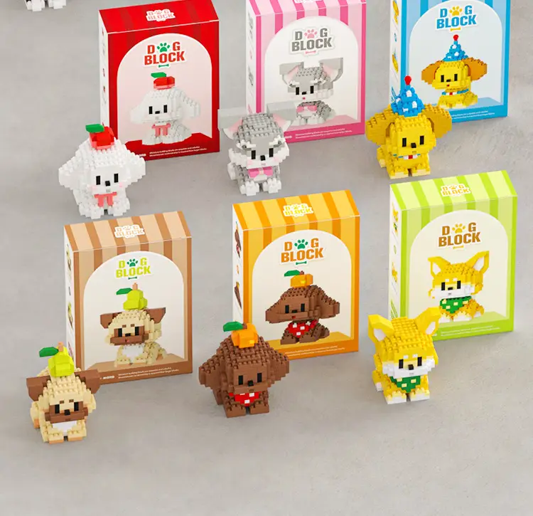 [Wholesale generation] micro-particle building blocks cute pet dog 61 cute diy assembled toy gift compatible with Lego — feature 7
