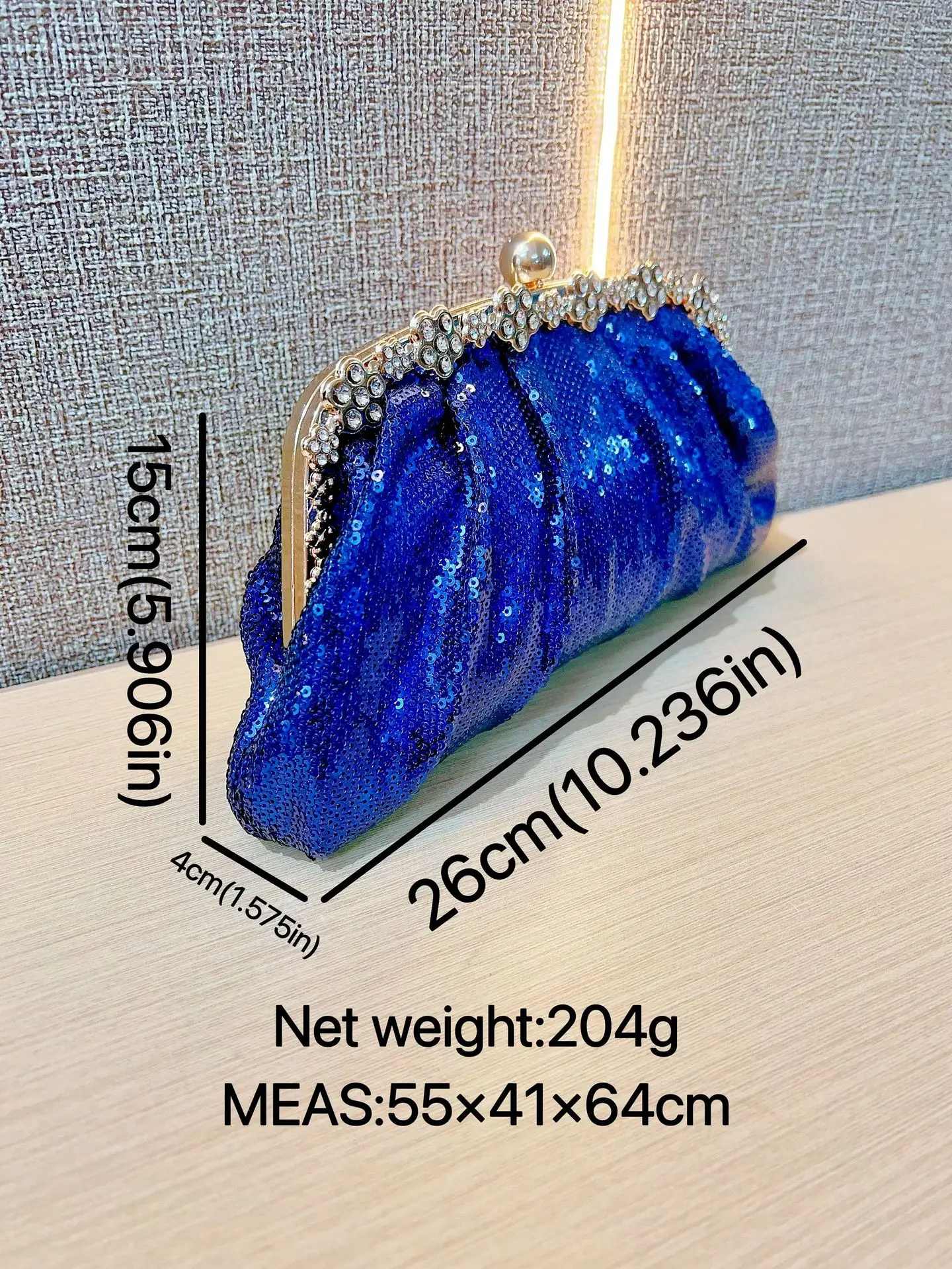 Blue Crystal Crossbody Clutch for Women — feature 1