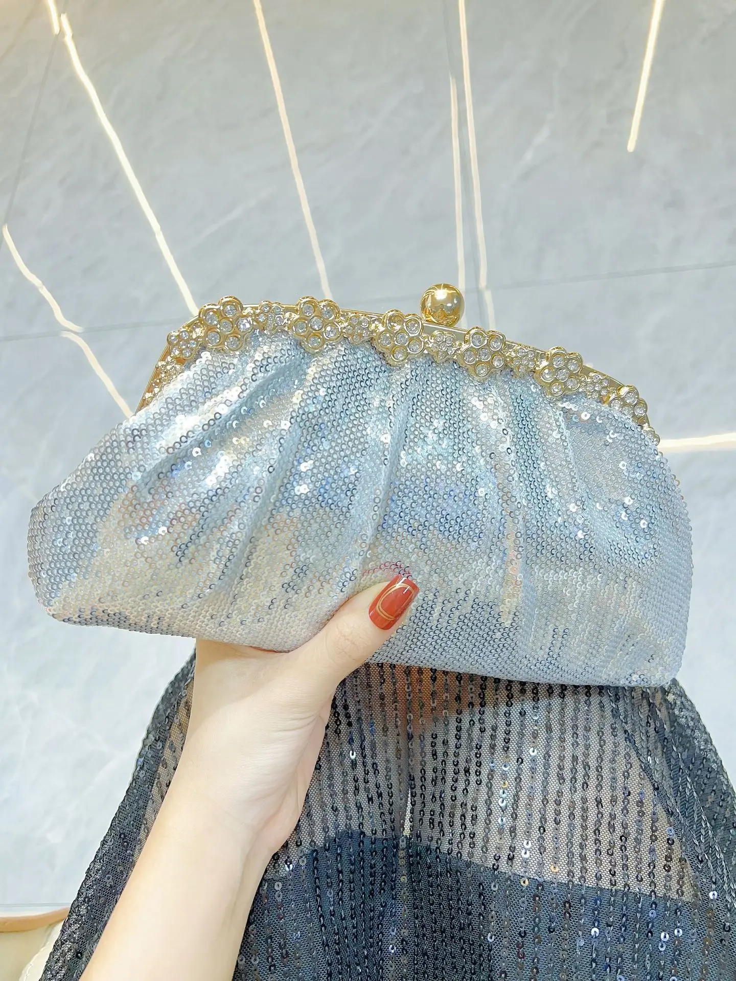 Blue Crystal Crossbody Clutch for Women — feature 10