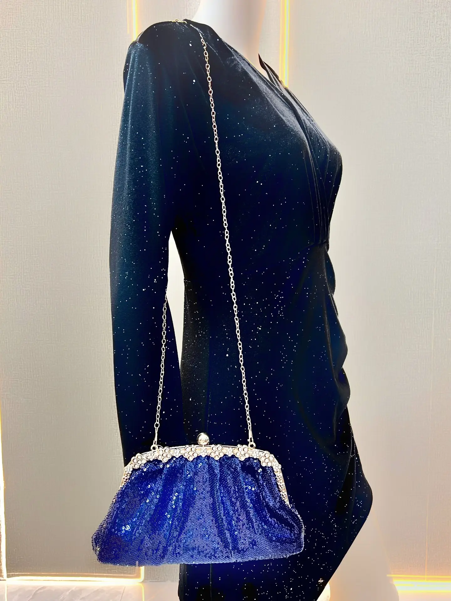 Blue Crystal Crossbody Clutch for Women — feature 11
