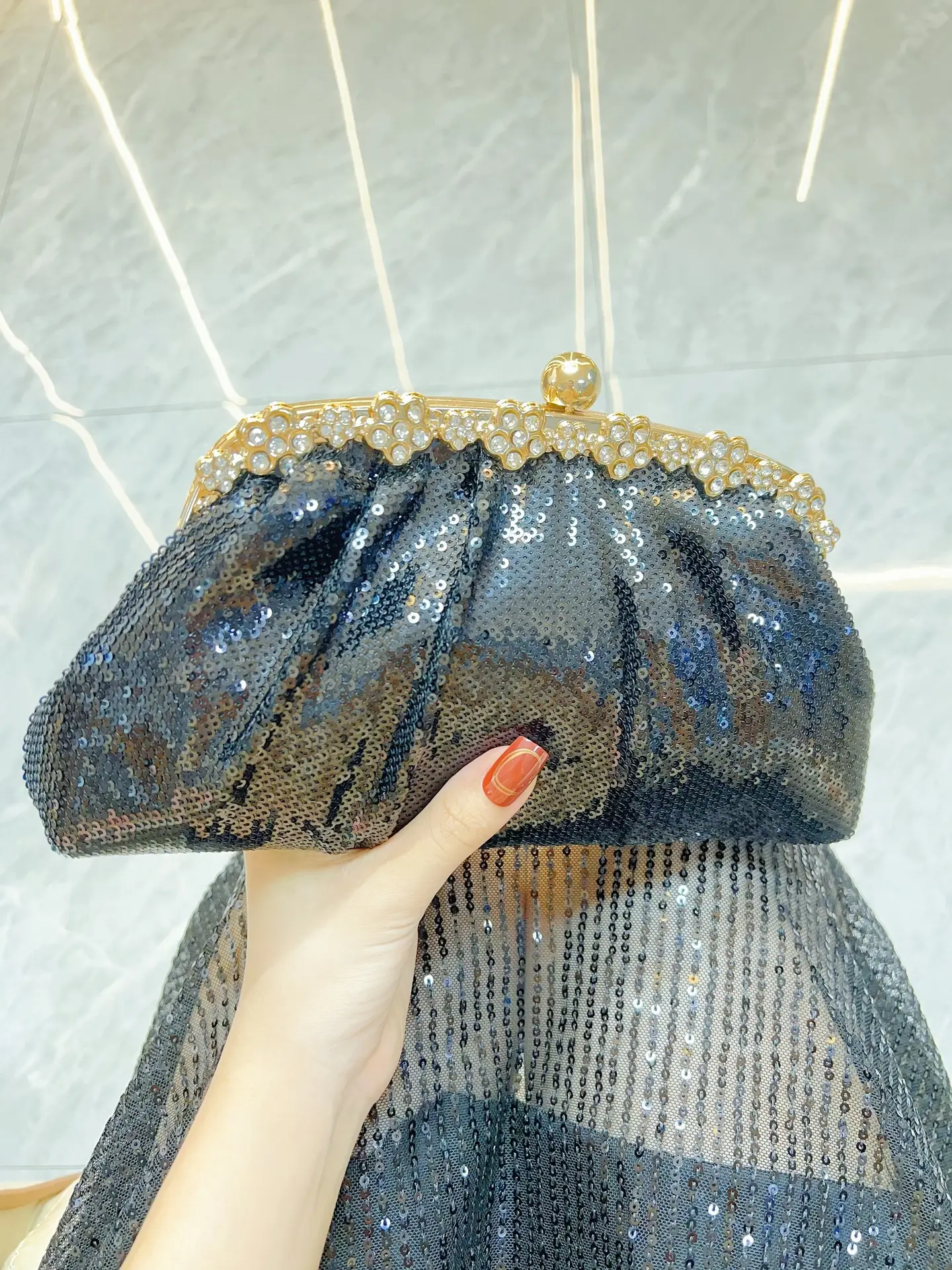 Blue Crystal Crossbody Clutch for Women — feature 7