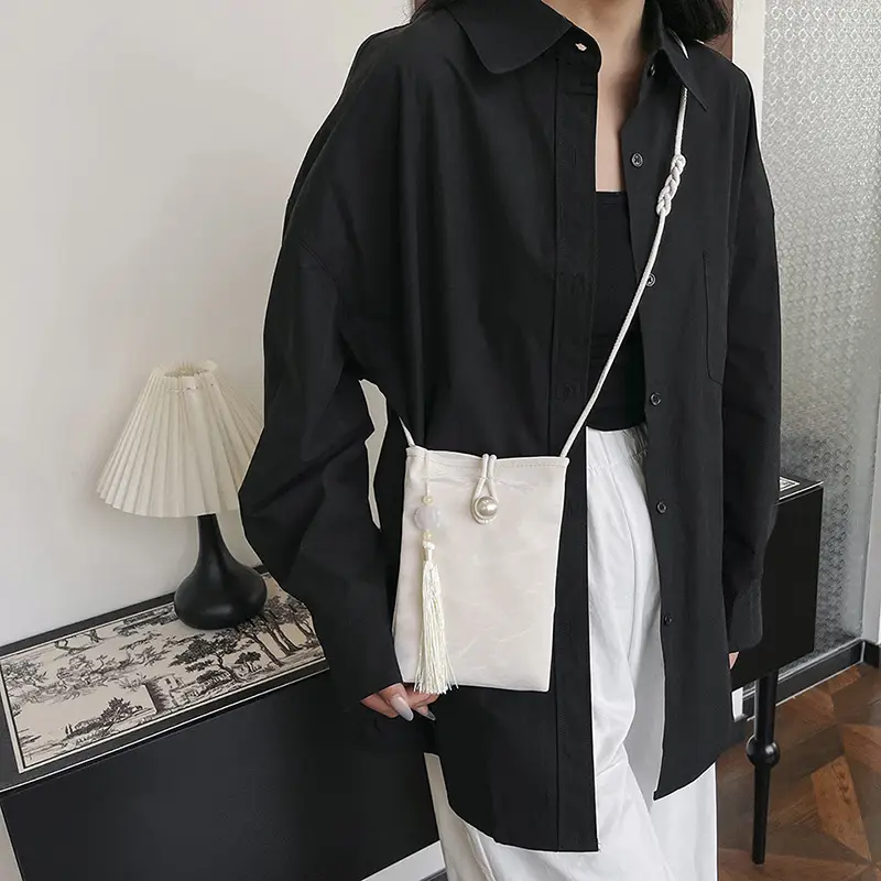 Black White Crossbody Bag for Women Casual Commute - Image 7