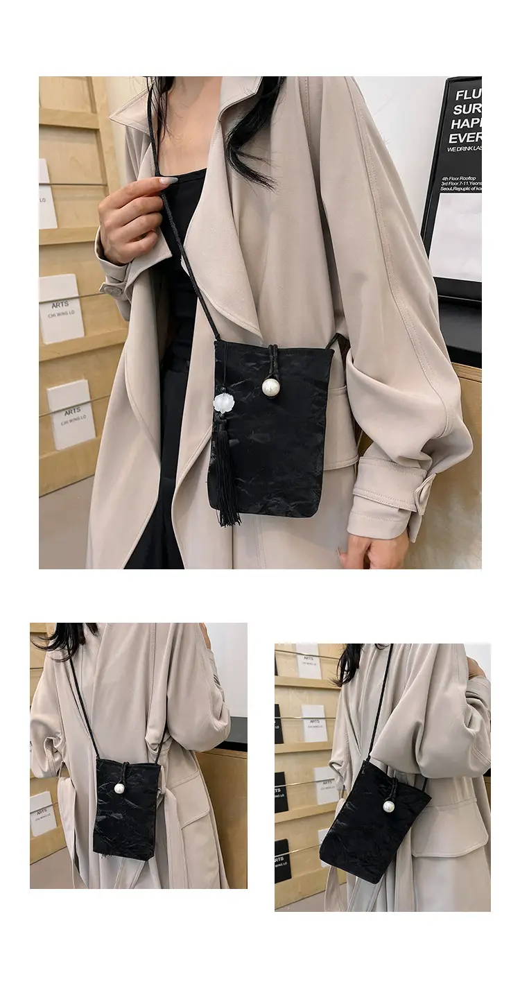 Black White Crossbody Bag for Women Casual Commute — feature 19