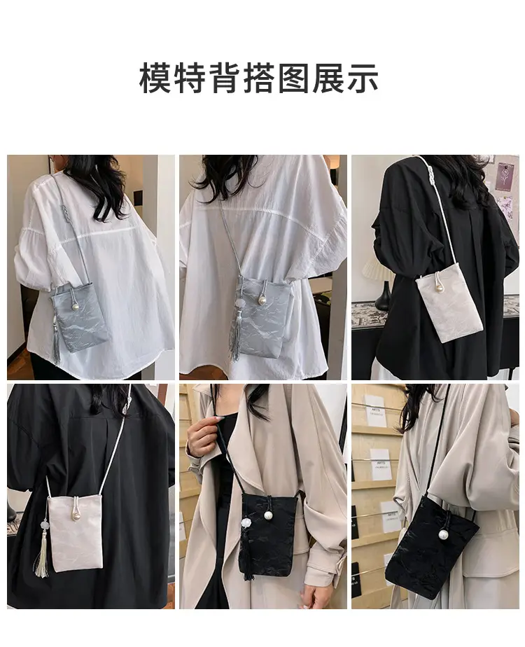 Black White Crossbody Bag for Women Casual Commute — feature 5