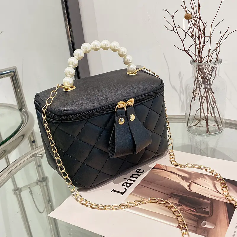 Women's Diamond Embroidered Pearl Cosmetic Bag 2024 - Image 3