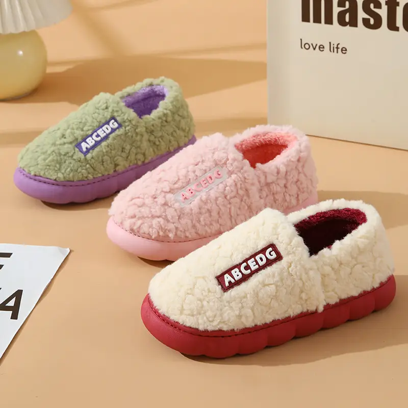 Winter Cotton Slippers for Men Women Warm Waterproof