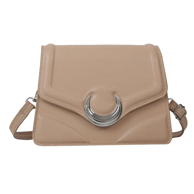 Women's Brown Crescent Lock Shoulder Bag 2025 New Trendy - Image 10