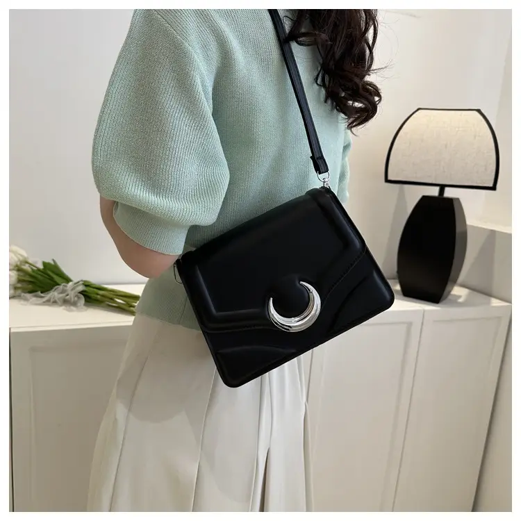 Women's Brown Crescent Lock Shoulder Bag 2025 New Trendy — feature 16