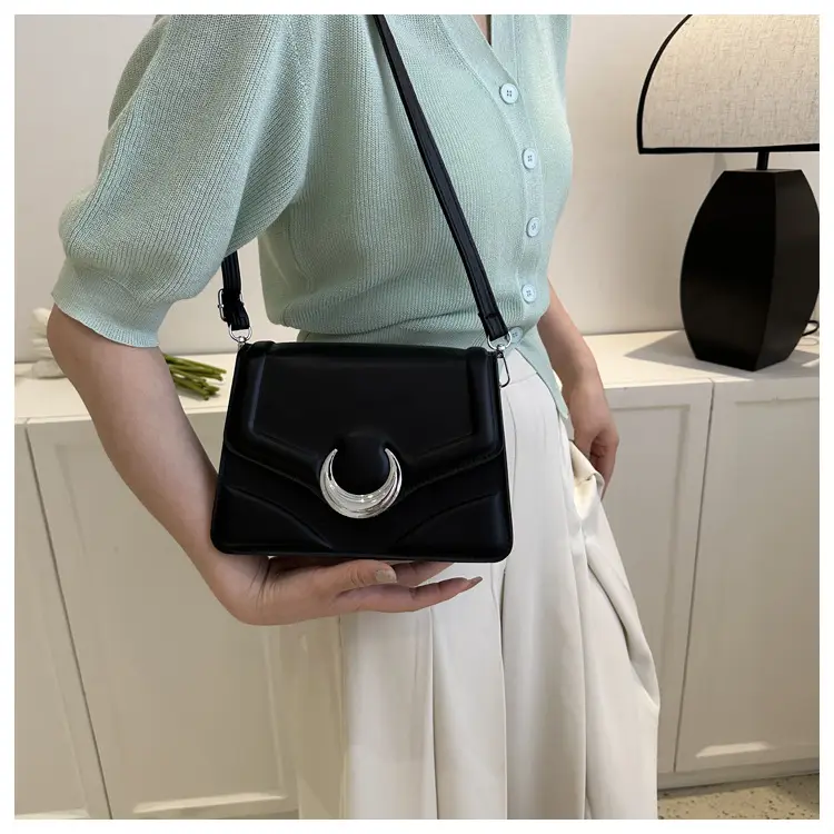 Women's Brown Crescent Lock Shoulder Bag 2025 New Trendy — feature 18