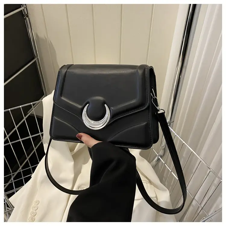 Women's Brown Crescent Lock Shoulder Bag 2025 New Trendy — feature 25