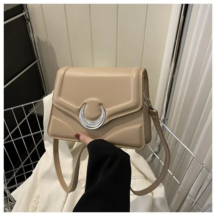 Women's Brown Crescent Lock Shoulder Bag 2025 New Trendy — feature 26